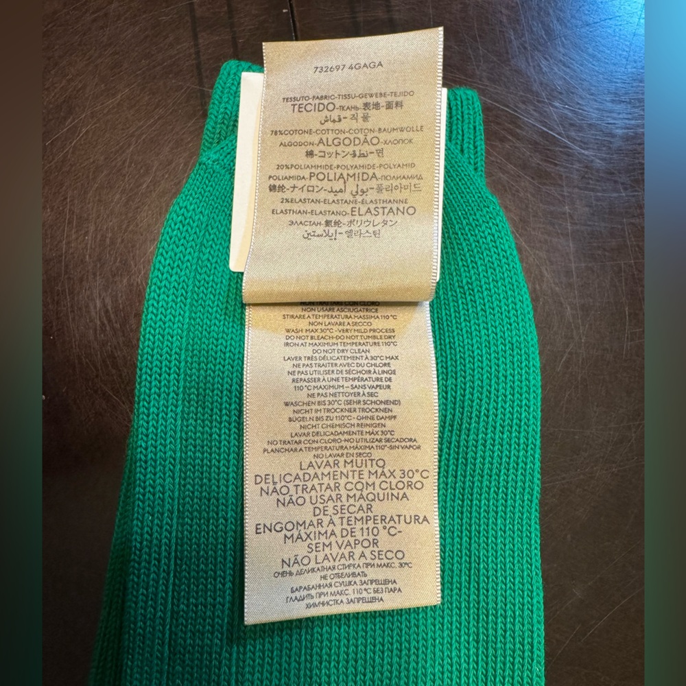 New Authentic Gucci Logo Socks Green Size M - Picture 9 of 10